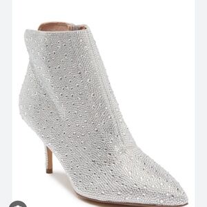 Charles David Silver Rhinestone Boot Shoe
